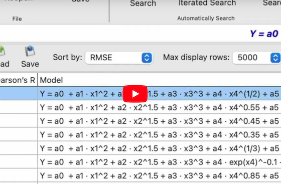 Curve Fitting with 5 Variables Video